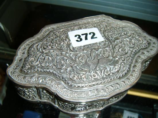 Indian silver cartouche box